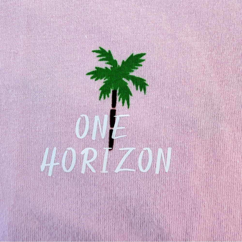 NWT Denim & Flower Ricky Singh Crewneck T-Shirt Pink Palm Tree Sz Large - Picture 5 of 9